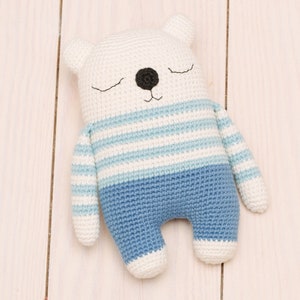 Amigurumi pattern, bear crochet pattern PDF, Milo, the sleepy bear image 8
