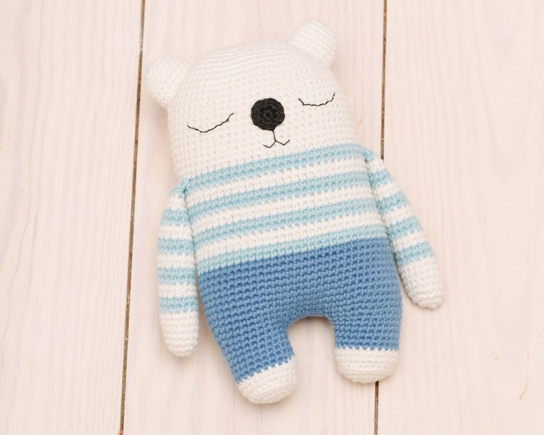 Amigurumi pattern, bear crochet pattern PDF, Milo, the sleepy bear image 8