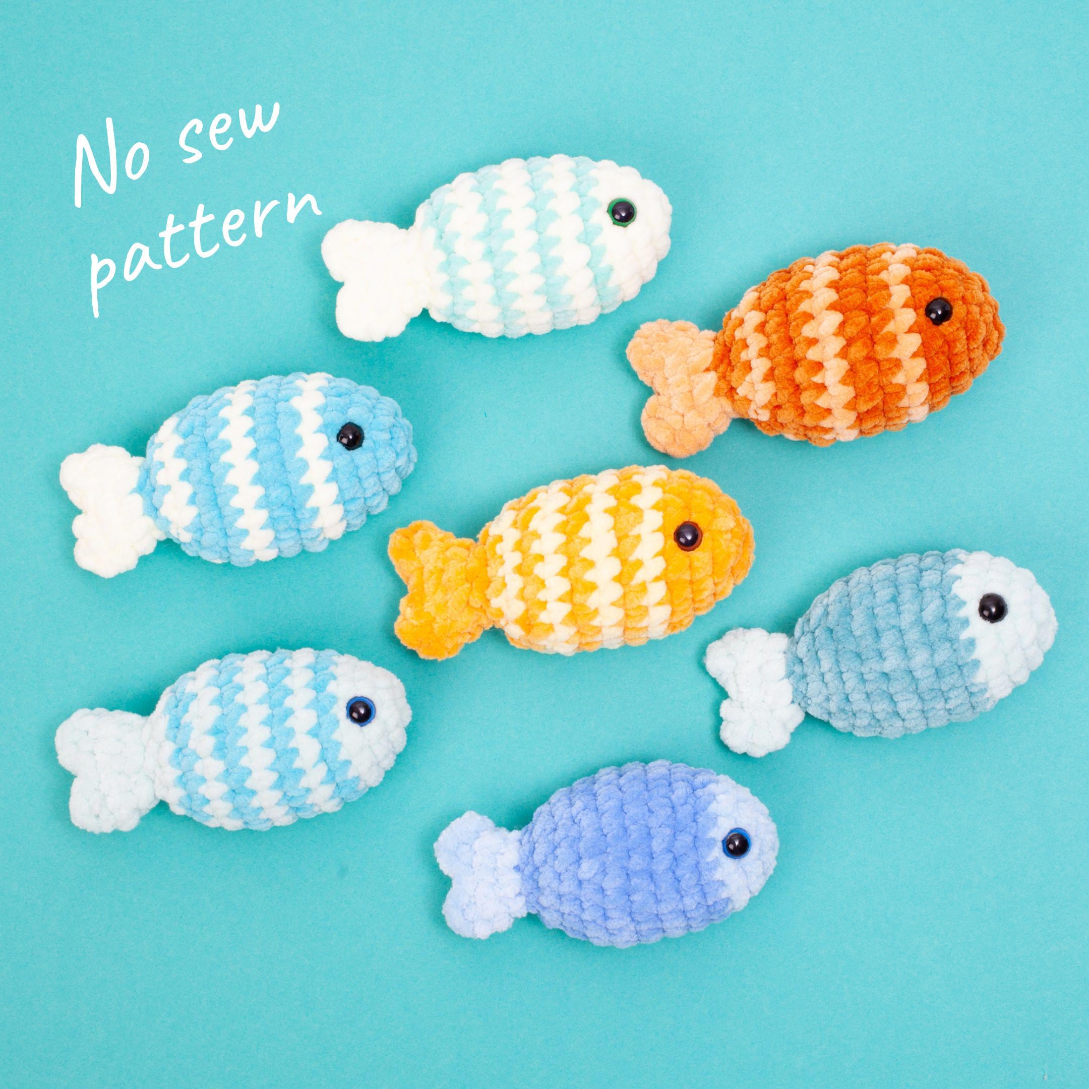 No sew fish crochet pattern, easy crochet fish pattern, amigurumi fish, beginner crochet pattern