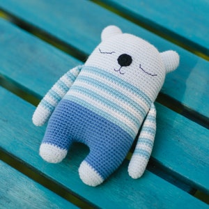 Amigurumi pattern, bear crochet pattern PDF, Milo, the sleepy bear image 6
