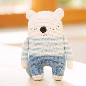 Amigurumi pattern, bear crochet pattern PDF, Milo, the sleepy bear image 3