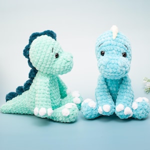 Dinosaur Crochet Pattern – Amigurumi Dino Plushie – Plush Toy Tutorial – Cuddly Stuffed Animal