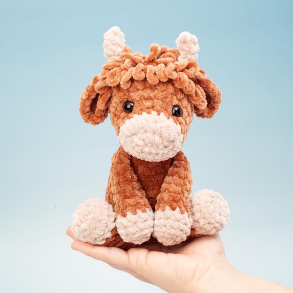 Highland Cow Crochet Pattern PDF • Amigurumi Plush Toy • Step-by-Step Crochet Tutorial