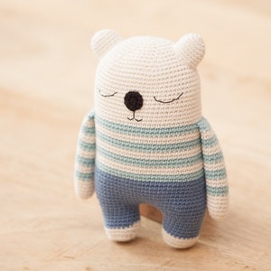 Amigurumi pattern, bear crochet pattern PDF, Milo, the sleepy bear image 5