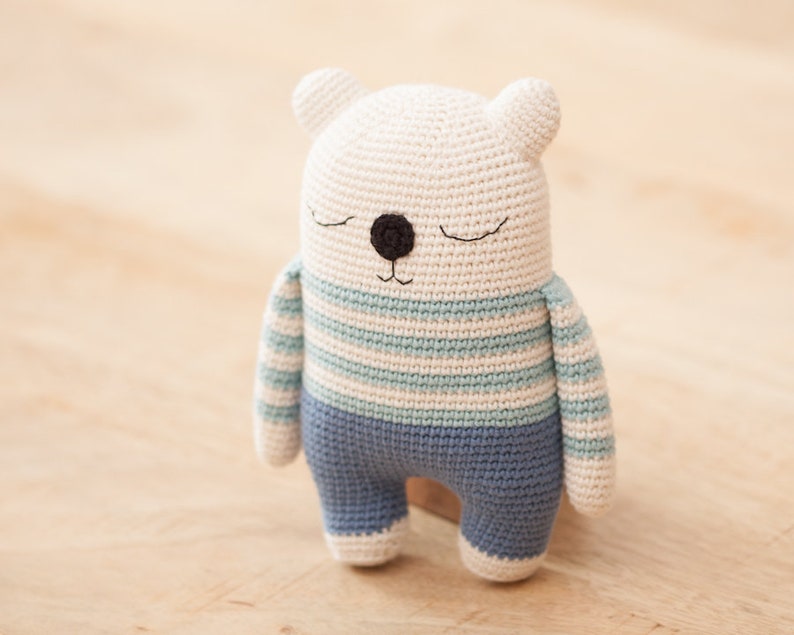 Amigurumi pattern, bear crochet pattern PDF, Milo, the sleepy bear image 5