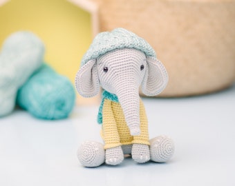 Elephant amigurumi pattern,  Elephant crochet pattern, PDF