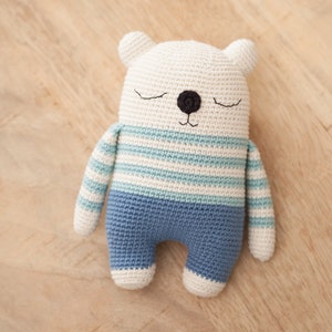 Amigurumi pattern, bear crochet pattern PDF, Milo, the sleepy bear image 4