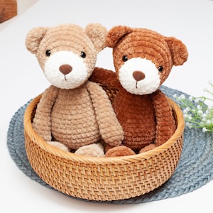 Teddy bear crochet pattern, Plush amigurumi bear pattern, plushie, easy crochet pattern, PDF