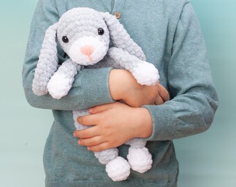 Haakpatroon konijn knuffelkonijn, gehaakt konijntje geknoopt, knuffelbeer, knuffel
