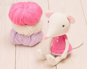 Mouse amigurumi crochet pattern, mouse crochet animal pattern PDF