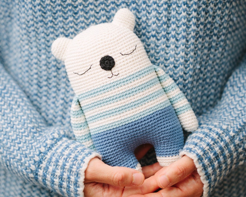 Amigurumi pattern, bear crochet pattern PDF, Milo, the sleepy bear image 2