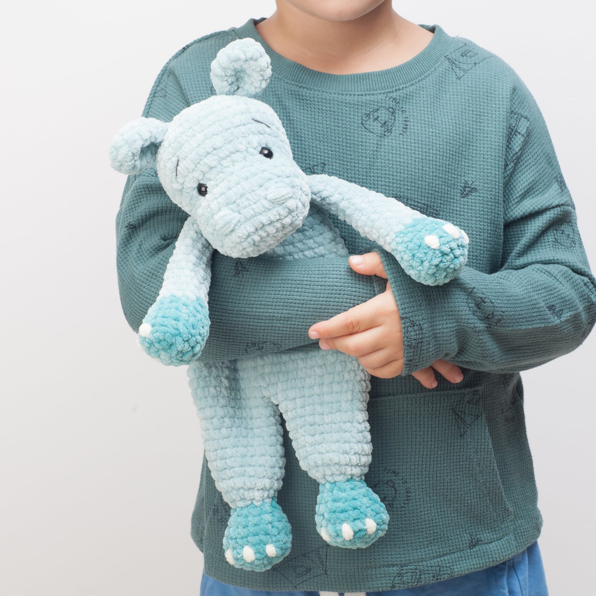 Gehaakt nijlpaard knuffelpatroon, nijlpaard lovey, knuffel, babyveiligheidsdeken, dekbed speelgoed
