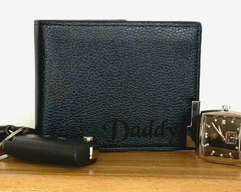 Personalized Men's Leather Wallet with Custom Engraving