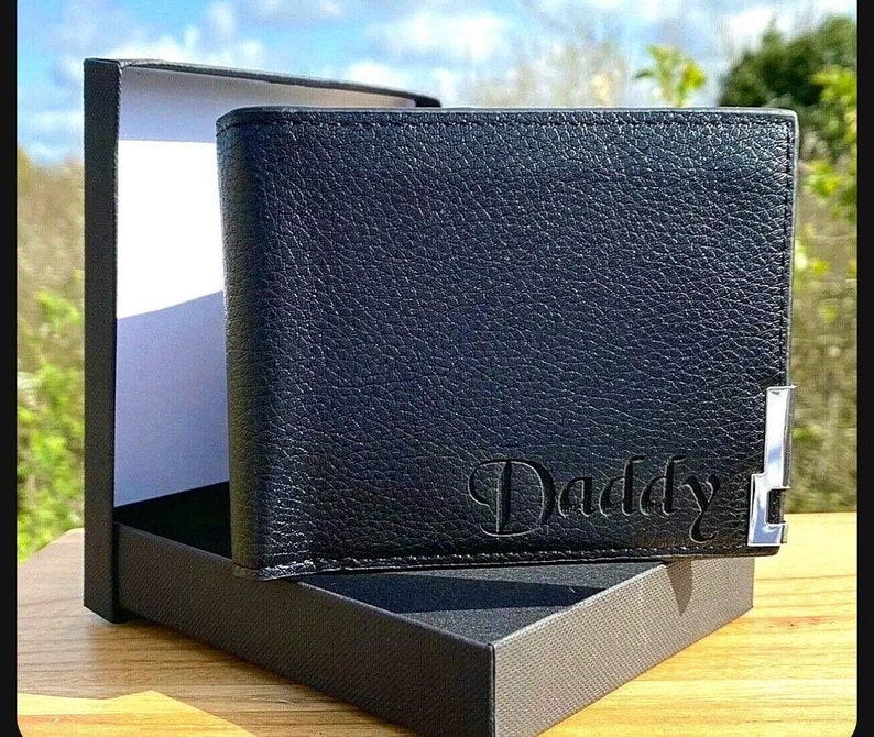 Personalised Mens Wallet, Genuine Soft  faux leather   Wallet, Personalized  Gift for Boyfriend, Husband, Dad, Anniversary Gift, 