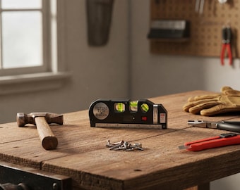 Personalised Laser Level Tool | 3-in-1 Tape Measure, Bubble Level, Dad,Fathers day gift
