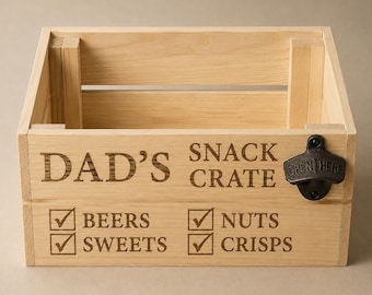 Personalized Engraved Snack Crate for Dad, Father's Day Gift