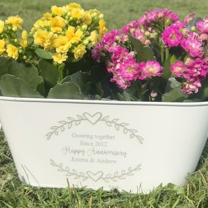 Personalised Metal Planter For Anniversary image 1