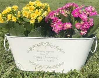 Personalised Metal Planter For Anniversary