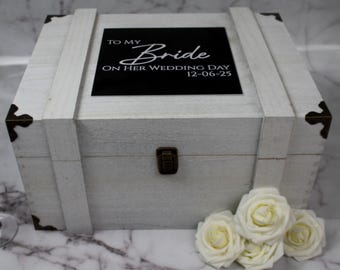 Personalized Bride Gift Box: Engraved Wooden Wedding Keepsake