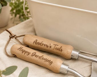 Personalised Engraved Gardening Trowel And Fork