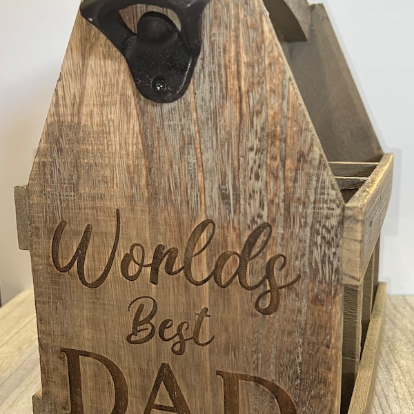 Personalised Beer Caddy with Bottle Opener | Birthday / Fathers Day Gift For Him | Best Man | Custom Beer Crate | 18th | 21st | 30th | 40th