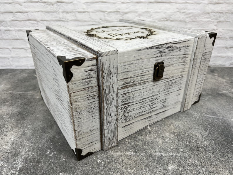 Personalised keepsake box Memories box Gift Box Wedding gift wooden rustic extra large box baby memory box any design. image 4