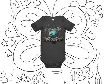 Baby short sleeve one piece my little monster