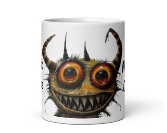 White glossy mug One More Cup