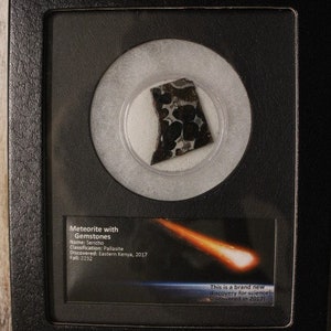 Meteorite Sericho with gemstones slice
