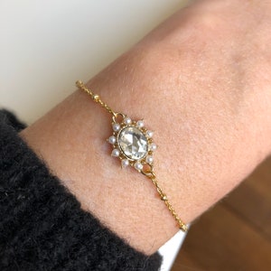 Adorable little vintage bracelet, vintage balls bracelet gilded with fine gold 24k, wedding bracelet, engagement bracelet, gift for her