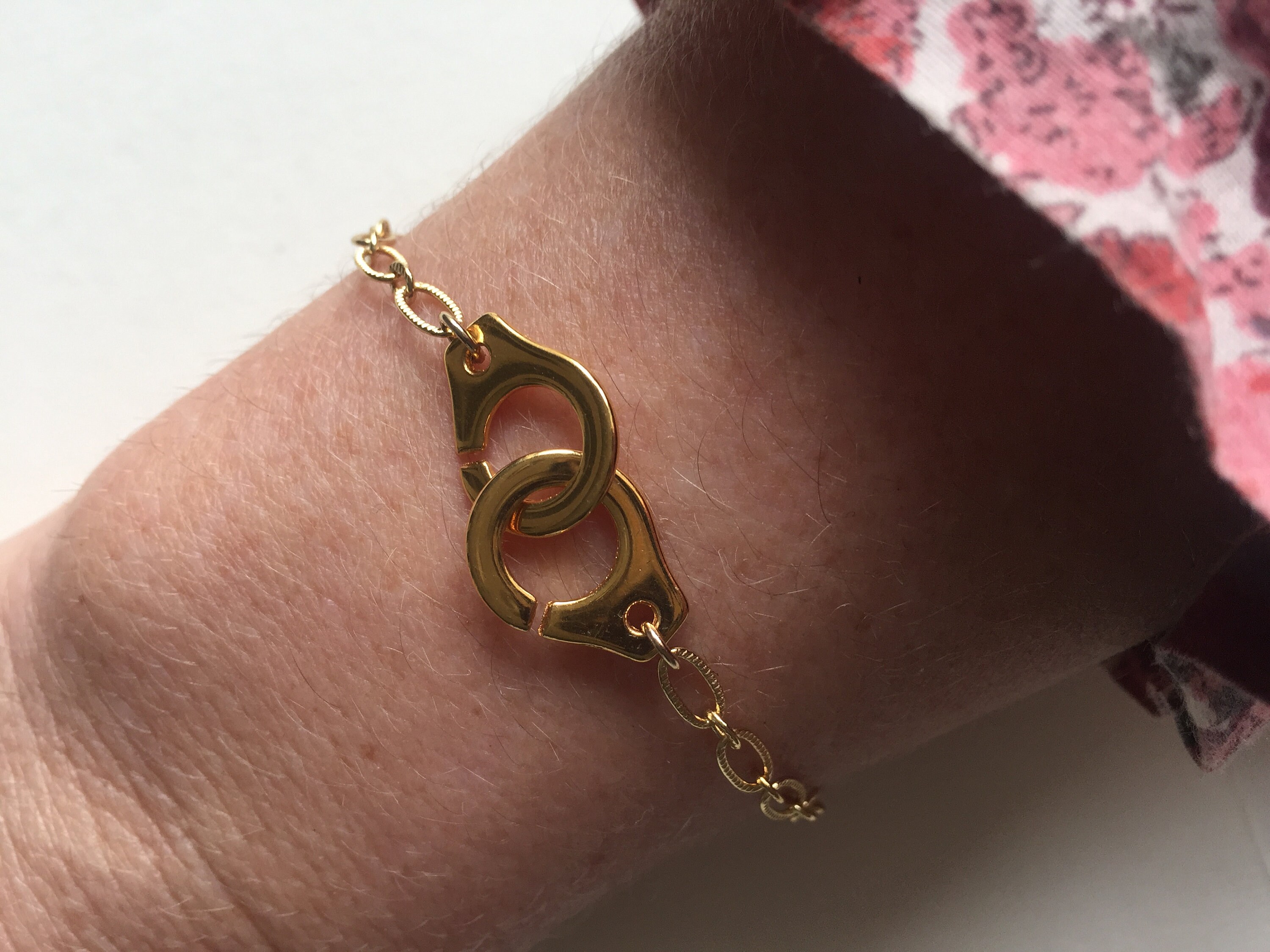 Gold handcuff bracelet with fine gold pretty handcuff Etsy