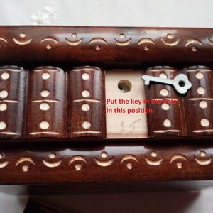 Big wooden magic jewelry puzzle box with hidden key secret opening storage brain teaser treasure trinket case drawer interesting gift toy image 7