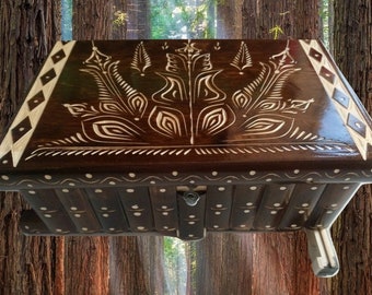 Boîte géante de puzzle énorme magique sculptée trésor bijouterie prime avec place secrète cachée de stockage secret pour l’argent jouet d’or