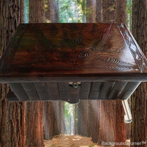 Giant puzzle box huge magic box carved treasure wooden jewelry box premium with hidden key secret storage place for money chocolate brown