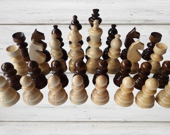Nieuw handgemaakte hazel hout schaakstuk set