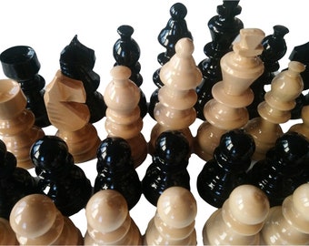 New big handspindled hazel wooden chess piece set special design board game piece 11.5 cm or 4.52 inch black
