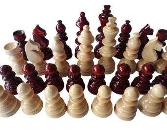 New big handspindled hazel wooden chess piece set special design board game piece 11.5 cm or 4.52 inch red