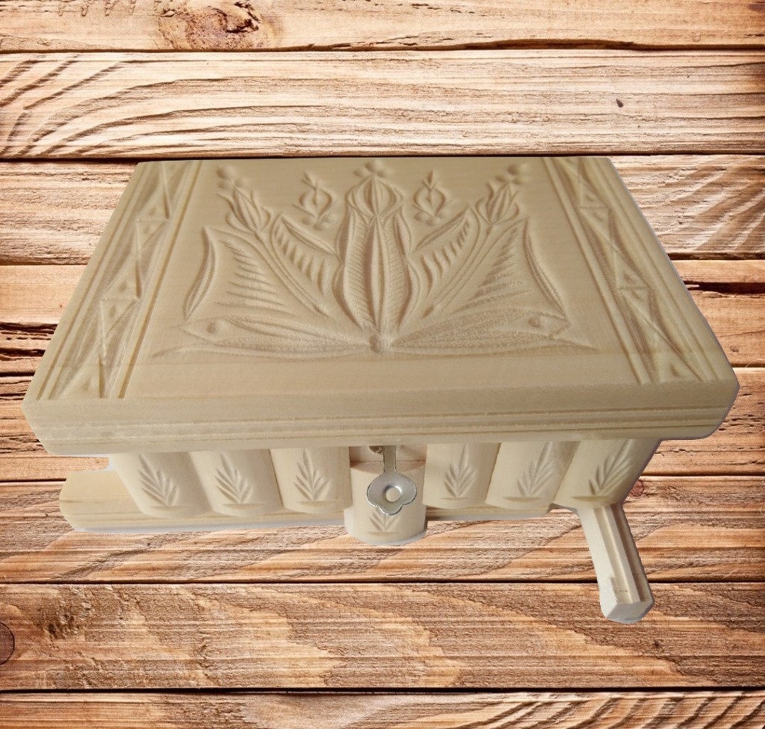 Handmade Wooden Puzzle Jewelry Box Natural With Magic Opening and