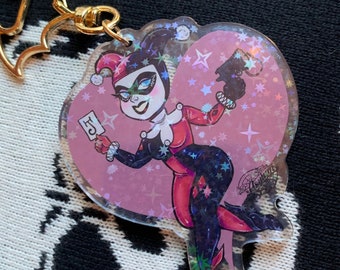 Clown Princess of Crime Holographic Keychain