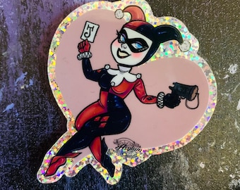 Clown Princess of Crime Glitter Sticker