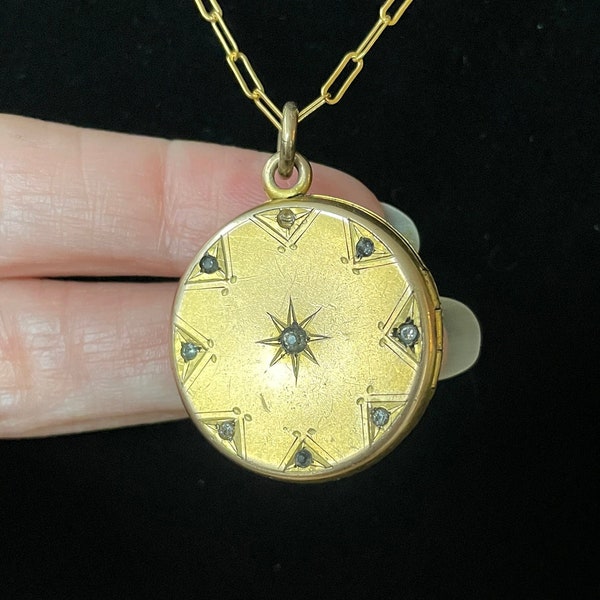 Antique Elks Lodge Gold-filled Reversible Locket Necklace