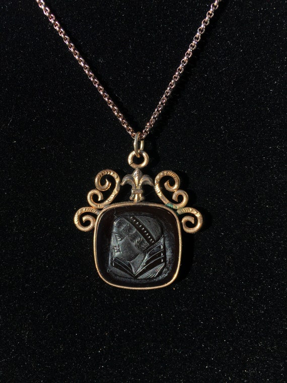 Ornate Intaglio Fob Necklace