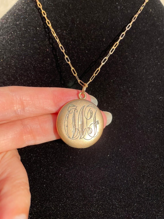 Pendentif Médaillon Victorien Ancien - Vermeil (or Sur Laiton), Style Chaîne, Occasion