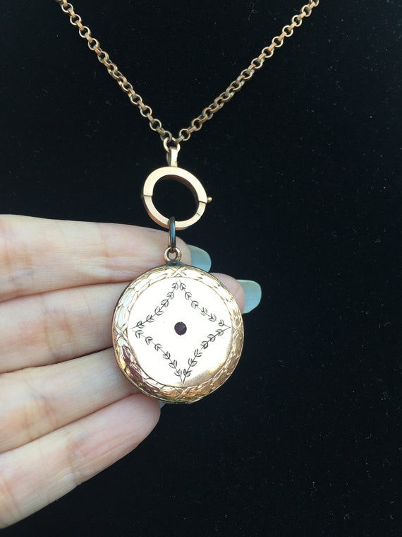 Antique Locket: Gold filled Art Deco Hexagon Lock… - image 1