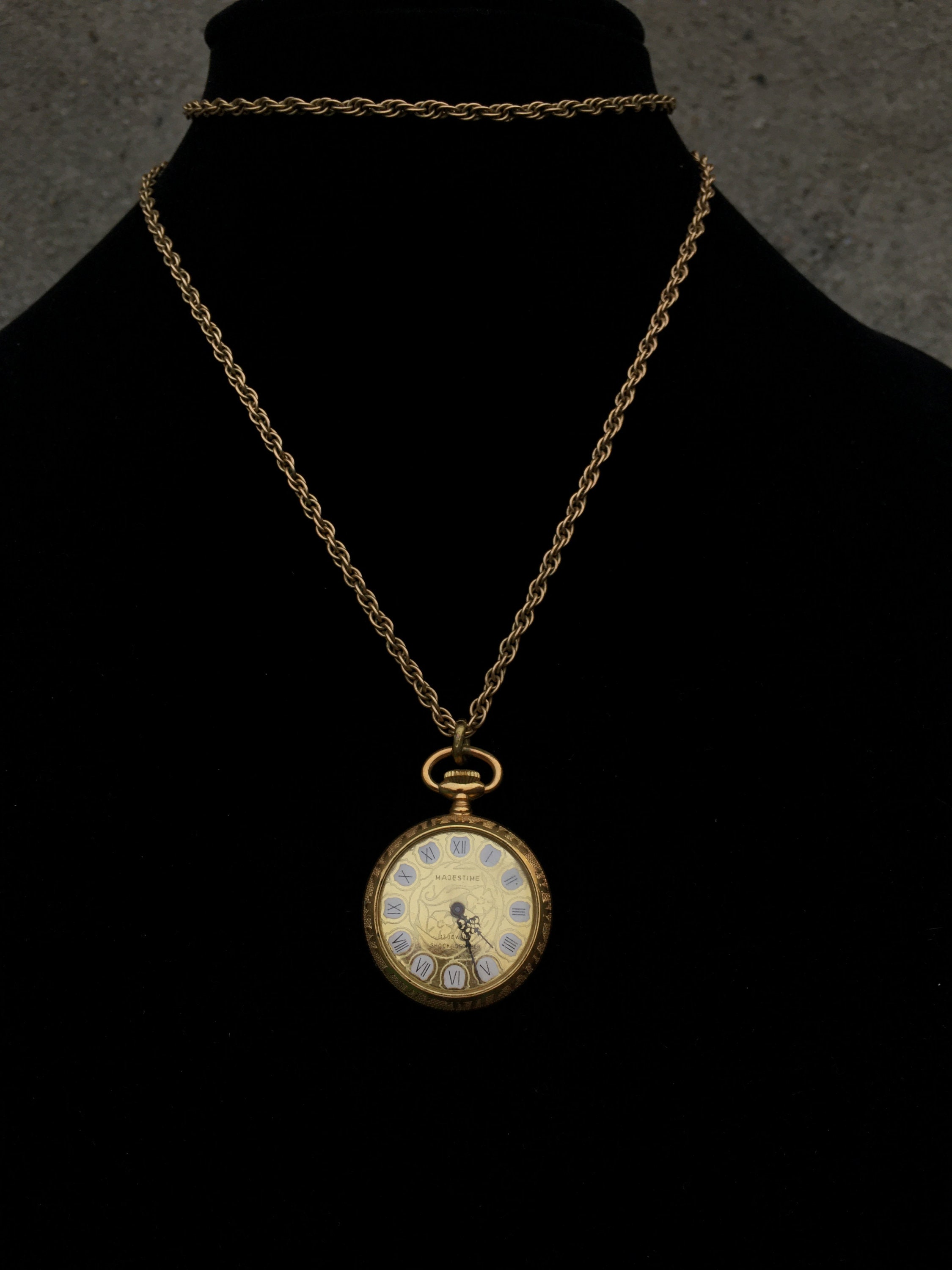 Vintage Majestime 17 Jewels Shock Absorber Pocket Watch on