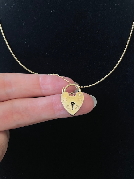 9CT Gold-filled Tiny Victorian Lock Charm Necklace