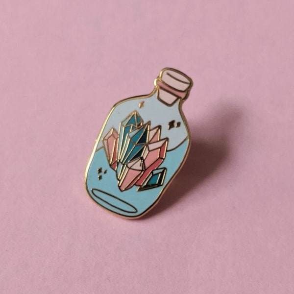 Enamel Pins - Healing Crystal Bottle Mystic Quartz Enamel Pin