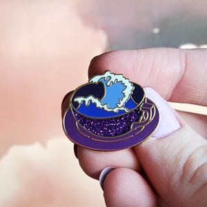 Enamel Pins - Storm in a Tea Cup Cute Design Enamel Pin
