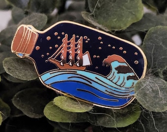 Enamel Pins - Ship in a Bottle Artistic Designer Enamel Pin