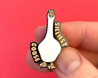 Silliest Goose Enamel Pin - Playful Animal Lapel Pin